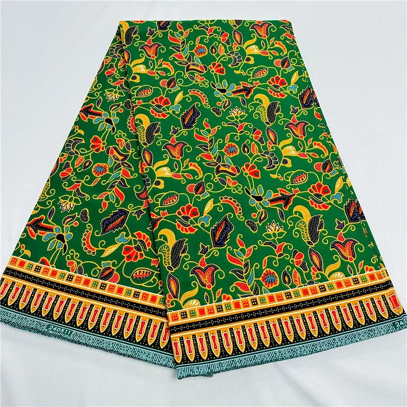 6 Yards African Real Wax Ankara Fabric - 100% Cotton Party Dress Print