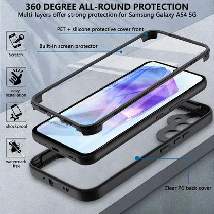 360° Full Coverage Screen Protection Case – Shockproof Phone Cover for Samsung A55 5G, A35, A15, A54, A14, A34, A53, A73, A26, A16, A52S, A56, A36
