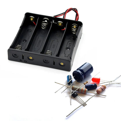 10-in-1 Plastic 18650 Battery Holder — 1/2/3/4 Slot Storage Box with Wire Lead for 3.7V 18650 Batteries