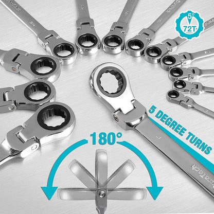 Professional Ratchet Wrench Set – Complete Socket & Flat Wrench Tool Kit for Automotive, Mechanical & DIY Use