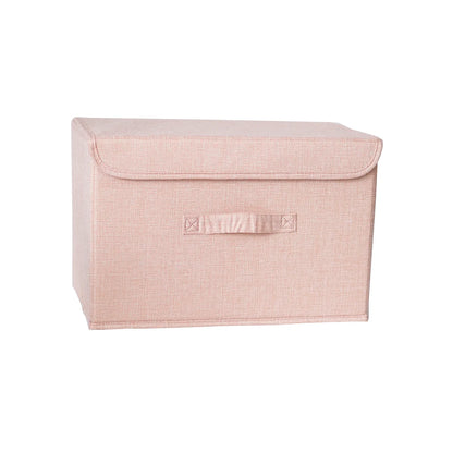Washable Cotton Linen Folding Storage Box – CD, Toy & Laundry Organizer with Lid
