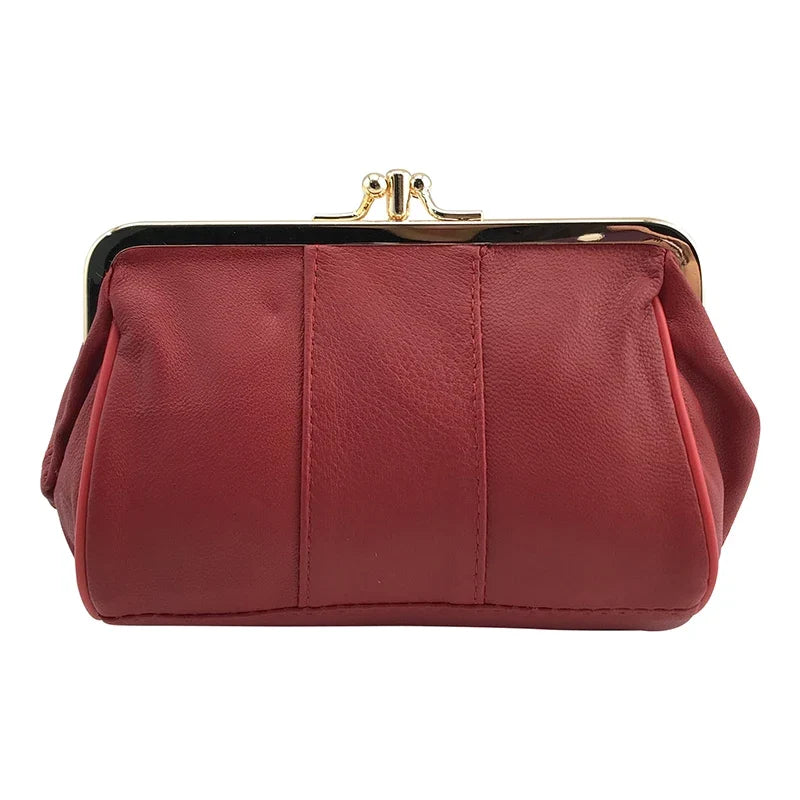 BELLO TUTTI Leather Mini Coin Purse - Women’s Small Wallet with Metal Clasp, Key Holder & Card ID Pocket