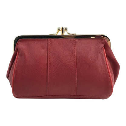 BELLO TUTTI Leather Mini Coin Purse - Women’s Small Wallet with Metal Clasp, Key Holder & Card ID Pocket
