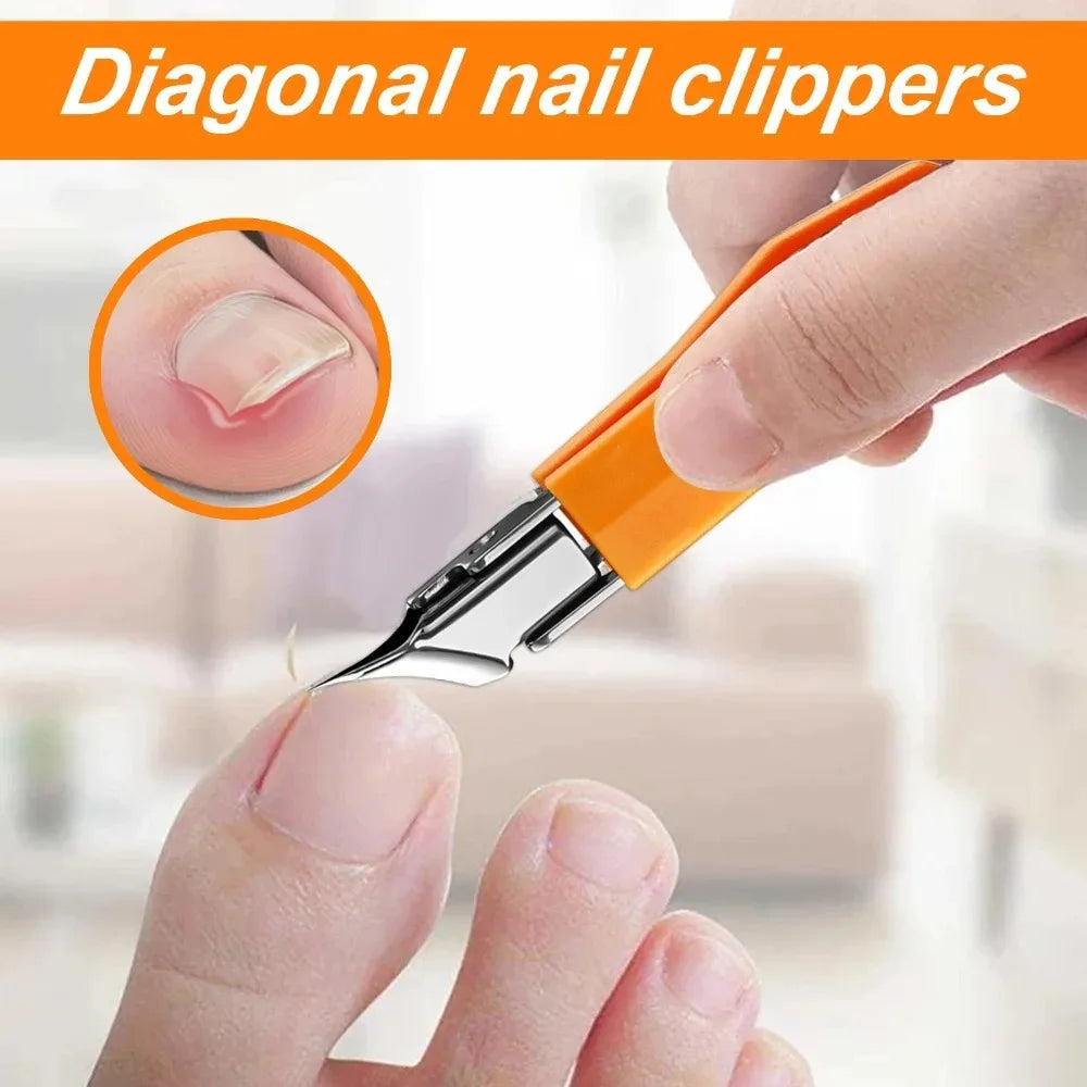 25° Slant Edge Nail Clipper - Stainless Steel Professional Ingrown Toenail Trimmer with Wide Opening Eagle Beak Design