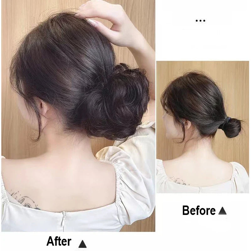 Sunslymei Synthetic Hair Bun Clip-in – Curly Messy Chignon Ponytail Hairpiece Scrunchie Extensions for Women