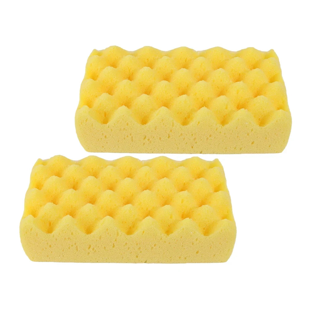 Large Car Wash Sponge - High Density Wave Pattern Water Absorbent Cleaning Sponge for Car Paint Care