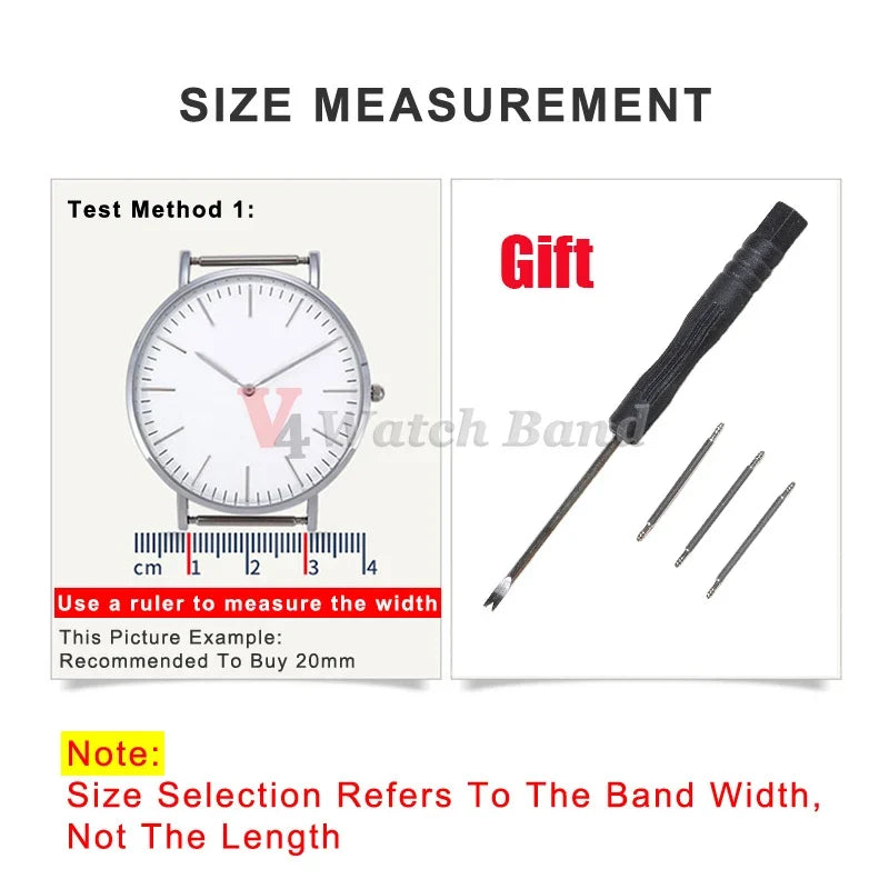 Ribbed Nylon Watch Strap - 18mm 20mm 22mm Military Style Replacement Watchband