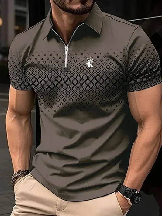Men's Golf Polo Shirt - Business Casual Short Sleeve 3D Print Summer Polo