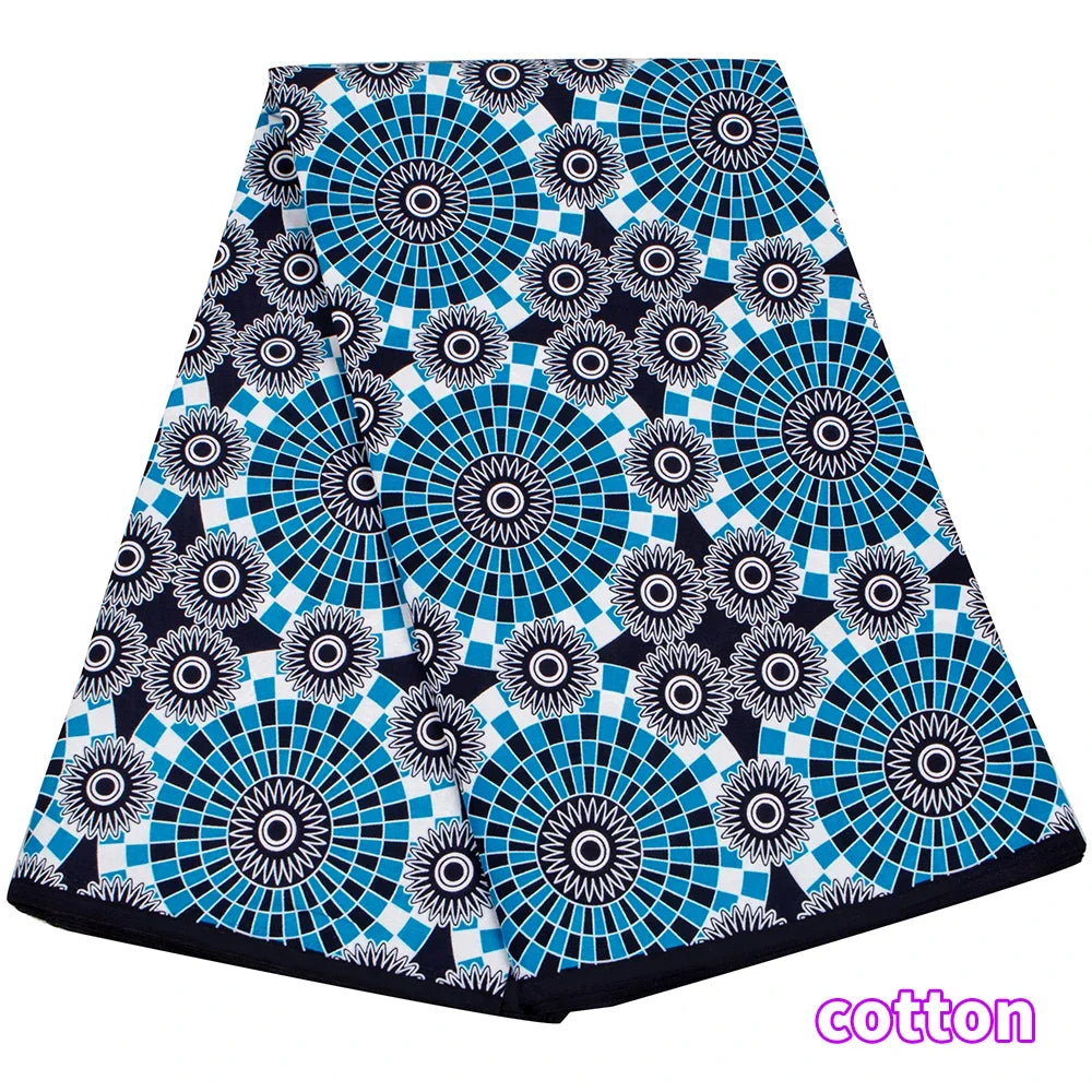 African Ankara Wax Fabric - Real Cotton Diamond Print for Party Dress & DIY Sewing