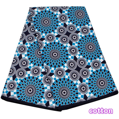 African Ankara Wax Fabric - Real Cotton Diamond Print for Party Dress & DIY Sewing