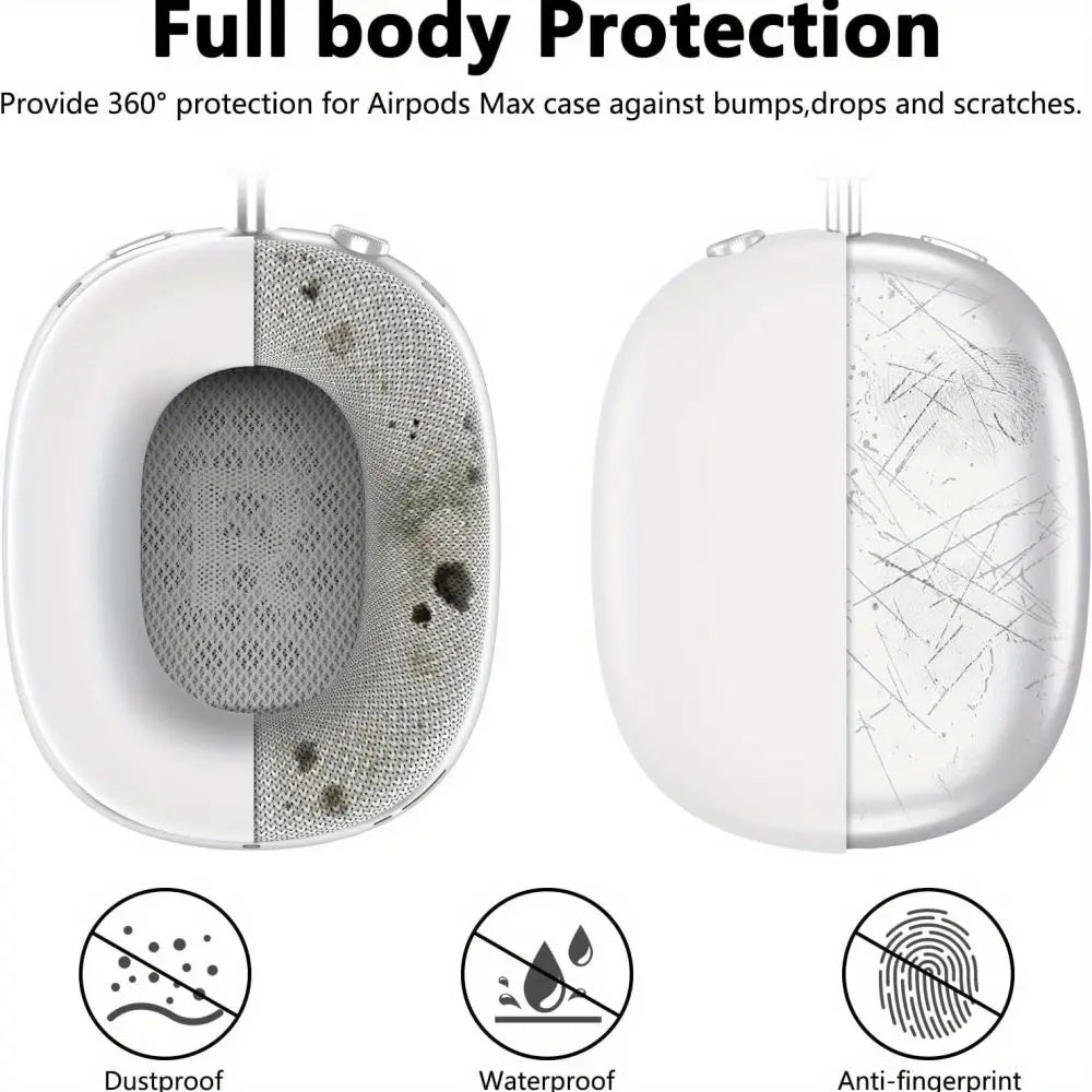 3-in-1 Silicone AirPods Max Case - Soft Shockproof Anti-Scratch Headphone Protector Cover