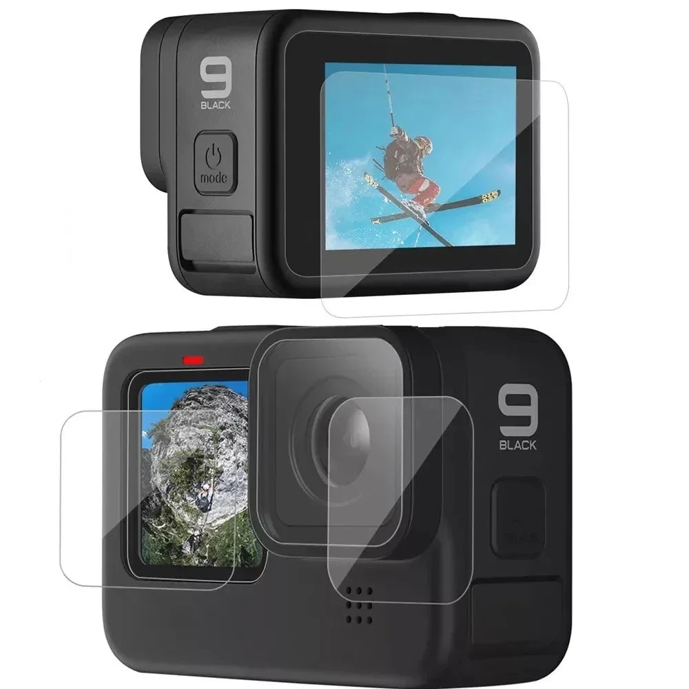 Tempered Glass Screen Protector for GoPro Hero 9–12 – Black Lens Protective Film, Camera Accessories