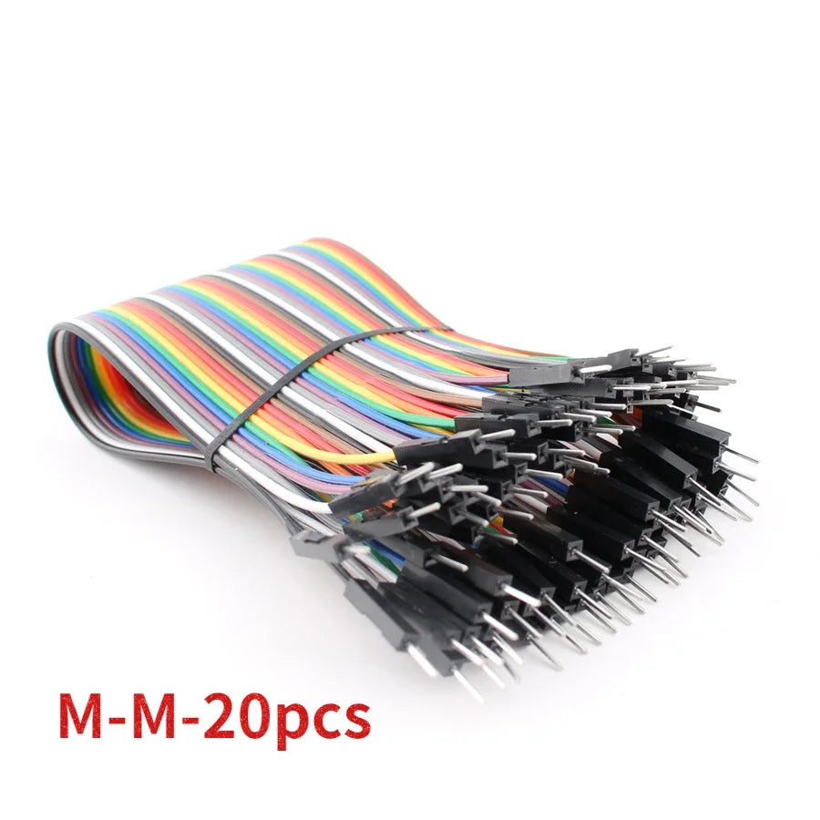 20-Pin Dupont Jumper Wire Set – 20cm Male to Male, Female to Male, Female to Female Cables for Arduino & DIY Electronics