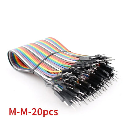 20-Pin Dupont Jumper Wire Set – 20cm Male to Male, Female to Male, Female to Female Cables for Arduino & DIY Electronics