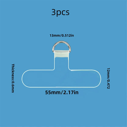 Transparent Phone Anti-Lost Lanyard Card – 1/3/5/10PCS TPU Universal Tether Tab with Loop Hole, Strap Patch & Cord Clip Gasket