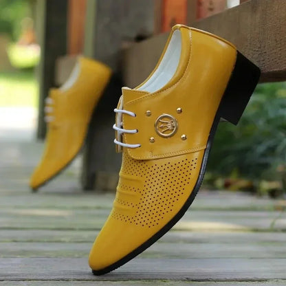 Men’s Italian Leather Dress Shoes - Colorful Business, Party & Wedding Formal Shoes for Summer