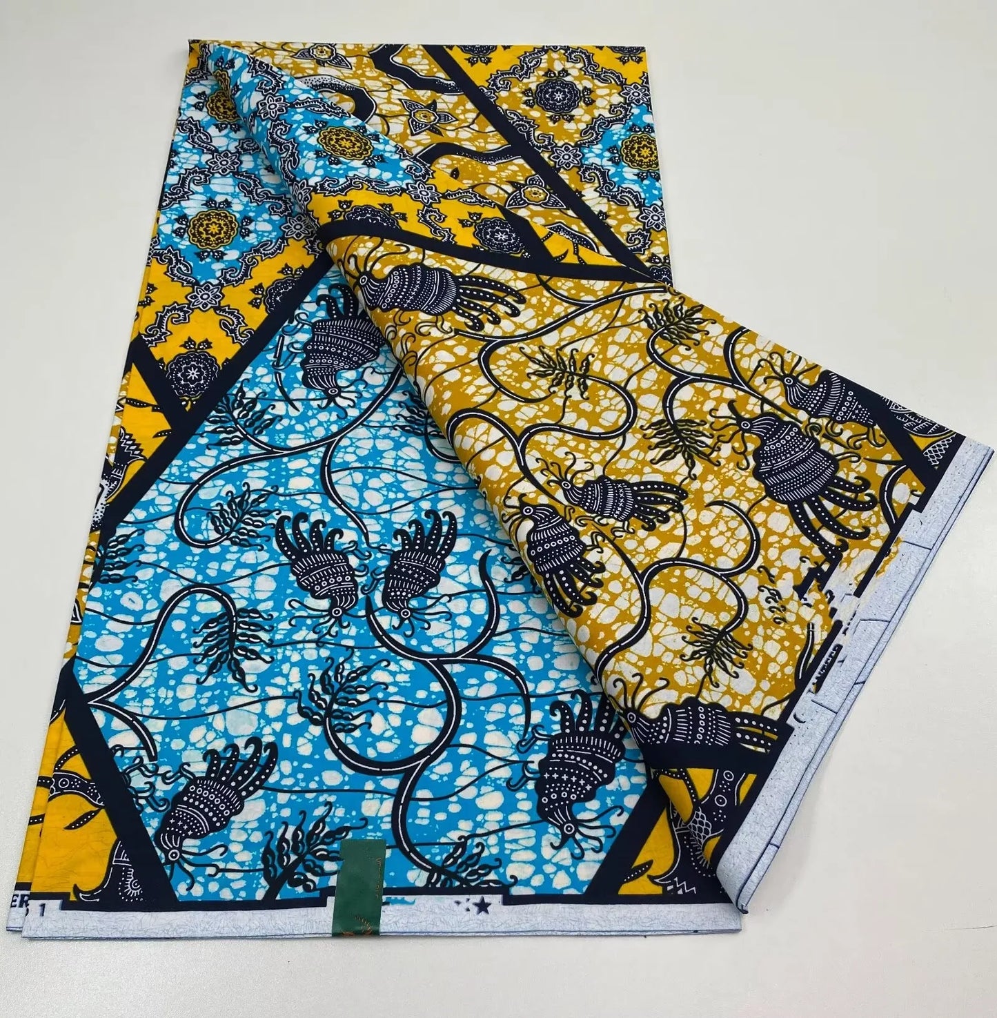 African Real Print Ankara Wax Fabric - Soft 100% Cotton Pagne 6 Yards