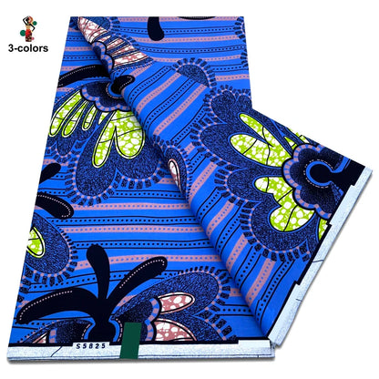 African Ankara Wax Fabric - 100% Cotton Soft Pink Pagne Fashion Print