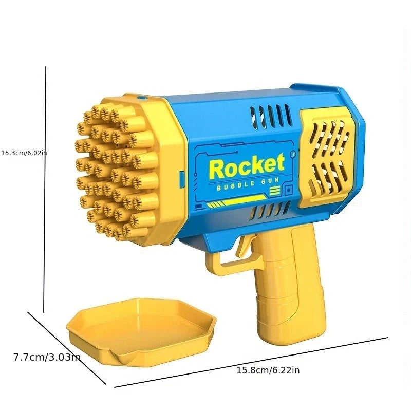 Handheld Fully Automatic Space Light Bubble Machine - Electric Children's Toy, Battery-Free & Bubble Water-Free, 40-Hole Design