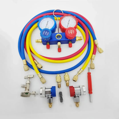 3-Way AC Manifold Gauge Set - HVAC Refrigerant Charging & Diagnostic Tool for R410A R22 R404A R134A