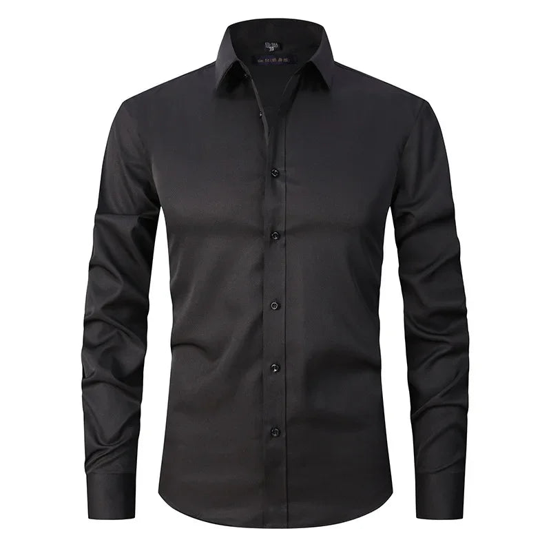 Men’s Slim Fit Dress Shirt - Long Sleeve Business Casual Formal Shirt for Spring Office & Elegant Wear