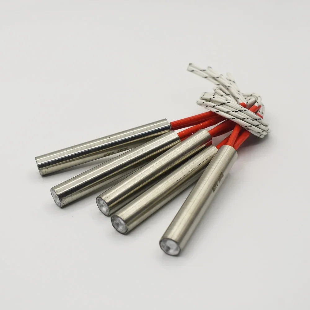 5pcs 220V Cartridge Heater Set - 10mm Stainless Steel Tubular Heating Elements for Industrial Use