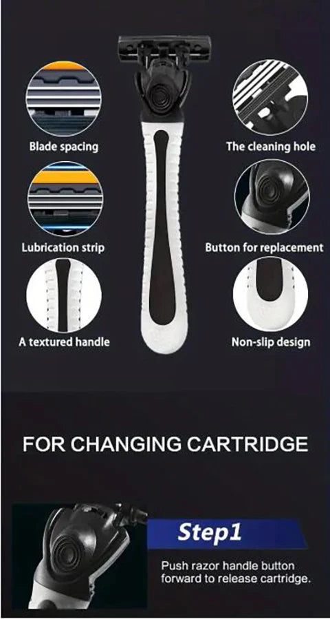 3-Layer Stainless Steel Manual Razor for Men – Washable Travel & Home Shaver for Daily Face Care