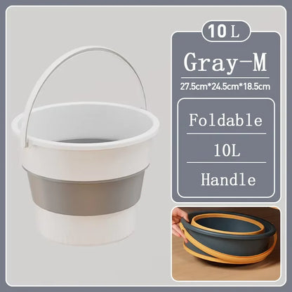 Portable Foldable Silicone Bucket - 5/10/17L Collapsible Basin for Camping, Laundry, Car Wash, Fishing & Household Use
