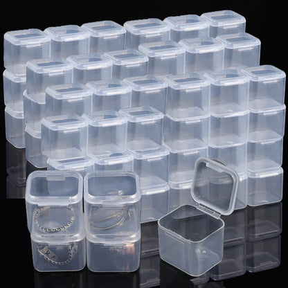 Transparent Mini Storage Box – Clear Plastic Beads, Jewelry & Nail Art Organizer Case, Portable DIY Container