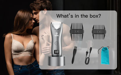 Professional Groin & Body Hair Trimmer – Rechargeable Ceramic Ball Shaver for Men, Body Grooming & Bikini Epilator