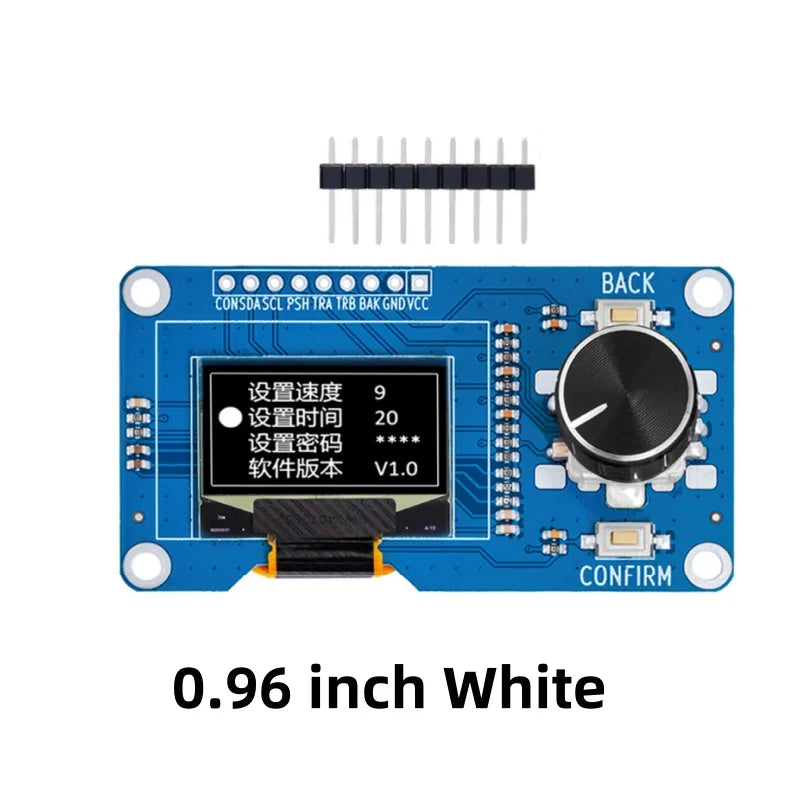 LAUBEI OLED LCD Display Module - 0.96/1.3 Inch IIC Screen with EC11 Rotary Encoder for Arduino DIY Projects