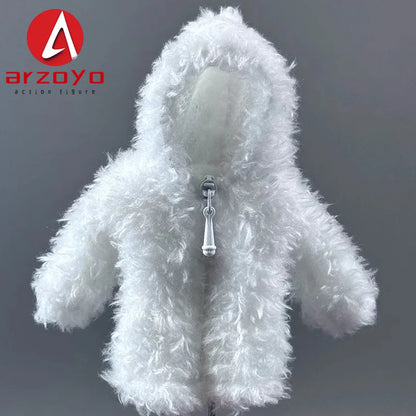 MW121 1/12 Scale Rabbit Girl Plush Coat – Cute Solid Coat for 6" Ob11, Azone, Figma & Romankey Action Figures