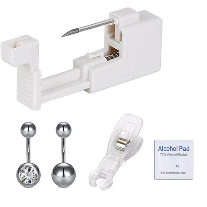 5PCS Professional Body Piercing Kit – Stainless Steel Belly Button Piercing Gun & Tool Set for Women & Men