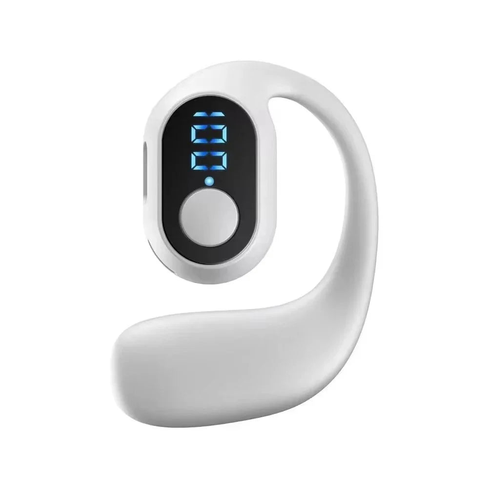 Bluetooth 5.4 Wireless Ear Hook Headphones - LED HiFi Stereo Earbuds with Noise Reduction & Waterproof Design