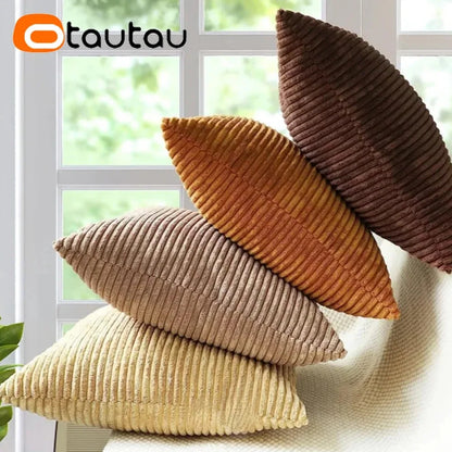 Cotton Corduroy Cushion Cover - Soft Throw Pillowcase Without Insert for Sofa Home Decor