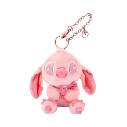 Disney Pink Mickey Minnie Stitch Plush Keychain - 19cm Kawaii Bag & Backpack Pendant Gift
