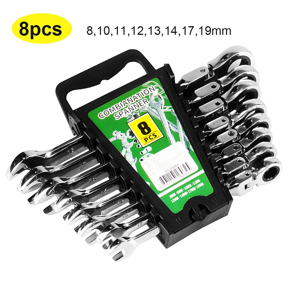 Professional Ratchet Wrench Set – Complete Socket & Flat Wrench Tool Kit for Automotive, Mechanical & DIY Use