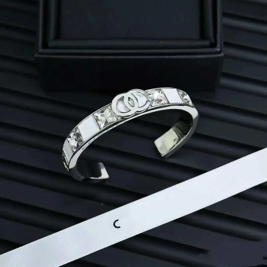 Gold Enamel Hollow Narrow Bracelet & Colorful Earrings Set — Classic Fashion, Lightweight Alloy Jewelry with Luxury Look