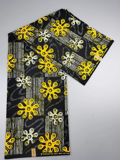 Guaranteed Veritable African Real Wax Fabric - 100% Cotton High Quality Ankara Pagne 6 Yards Nigerian Women’s Style Dress Material
