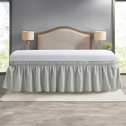 Elastic Wrap-Around Bed Skirt – Soft Fade-Resistant Ruffle Bed Cover & Mattress Protector (Couvre Lit Style)