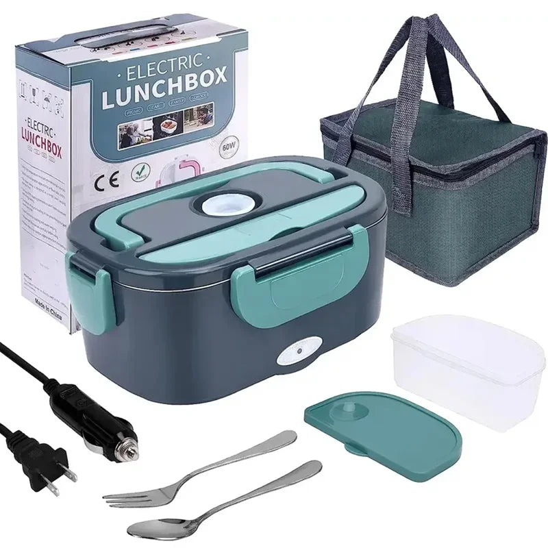 1.5L 60W Electric Lunch Box – Portable Food Warmer & Heater for Car or Home, Leak-Proof Microwave Lunch Box for Truckers