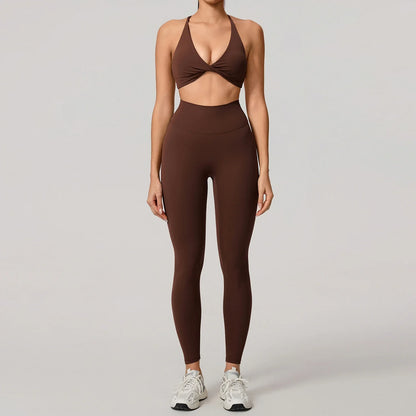 2Pcs Women's Yoga Sports Set - Quick Dry Long Sleeve Workout Tracksuit for Gym & Running