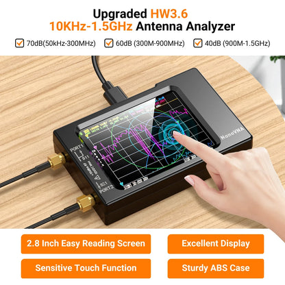 NanoVNA-H4 Vector Network Analyzer 10KHz-1.5GHz | 2.8/4" Display Antenna Tuner for MF HF VHF UHF | Spectrum Analyzer Nano VNA