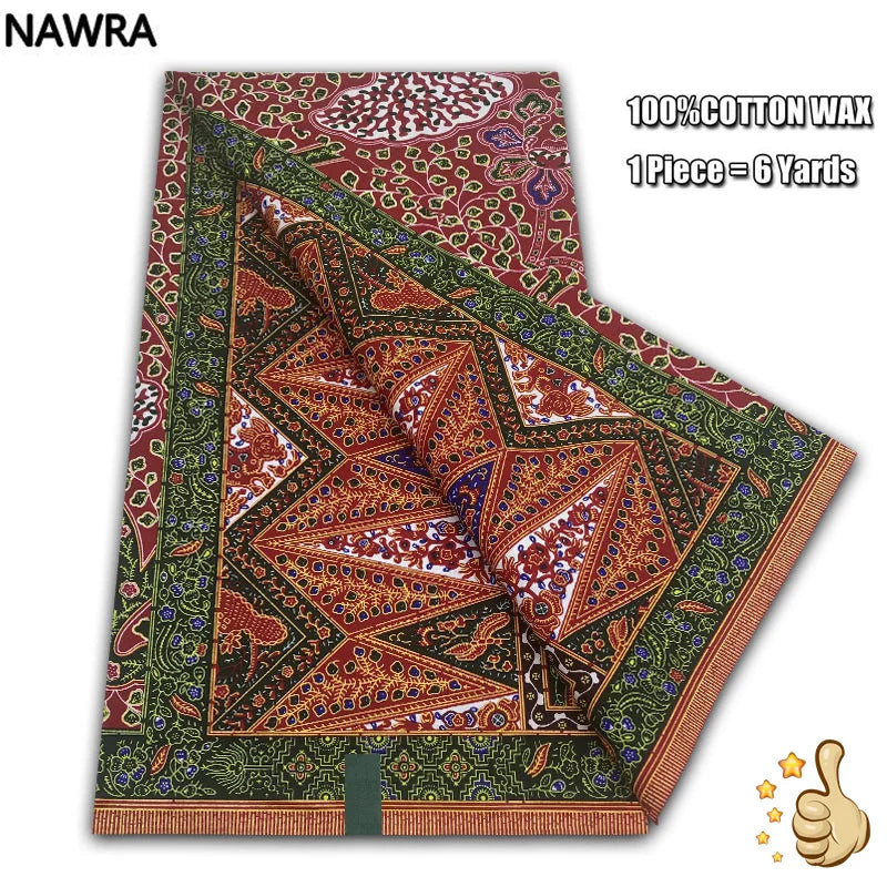 Original 100% Cotton African Wax Print Fabric - Soft Ankara Batik DIY Pagne