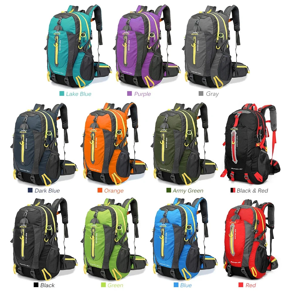 40L Waterproof Travel Backpack - Water Resistant Hiking Daypack With Laptop Compartment For Camping, Trekking & Outdoor Adventures