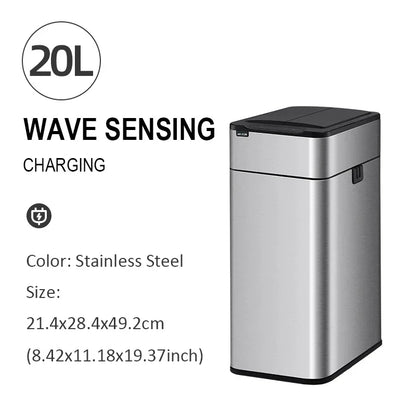 Smart Automatic Trash Can - Stainless Steel Sensor Garbage Bin 20L Large Capacity Kitchen Wastebasket