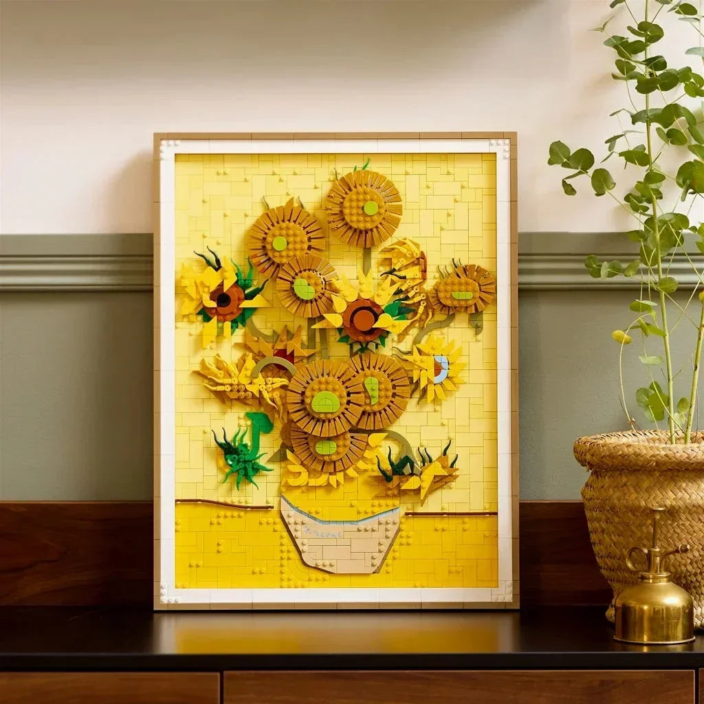 Sunflowers 3D Art Mural Building Blocks Set – Compatible with LEGO, Ideal Christmas Gift 31215
