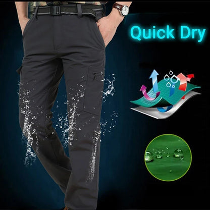 Men's Summer Tactical Cargo Pants - Lightweight Waterproof Multi-Pocket Outdoor Hiking Trousers