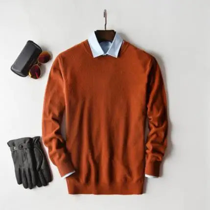 Men's Classic V-Neck Sweater - Cashmere Cotton Blend Warm Autumn Winter Pullover Casual Jumper