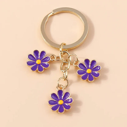 Sakura Flower Enamel Keychain - Colorful Cute Key Ring Handbag Accessory Gift for Women & Girls